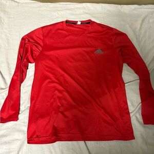 Adidas Men's Vibrant Red Long Sleeve Tee